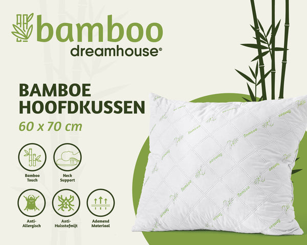 Bamboe Hoofdkussen Valkoinen - Vuodevaatteet