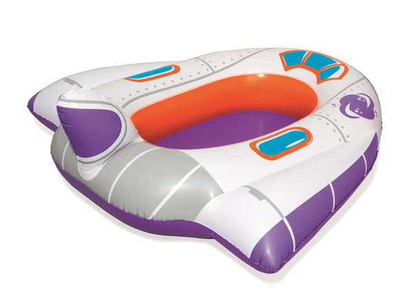 Bestway 34106 -lautalla on sininen ja violetti galaksikuvio. Lautta on 104 metriä pitkä ja 99 cm leveä.