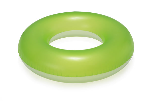 Vihreä neonvärisellä reunuksella varustettu 91 cm halkaisijaltaan oleva Bestway 36025-kolmioinen uima-allas.