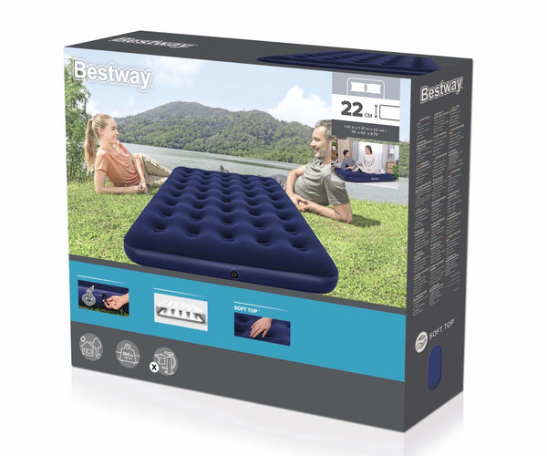Bestway 67002 -makuualusta, mitat 191cm x 137cm x 22cm, sininen.