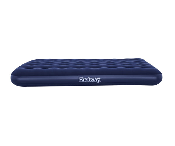 Bestway 67287 -makuualusta, mitat 191 cm x 137 cm x 22 cm, turkoosi ja valkoinen. Täysin täytettävä sisäänrakennetulla ilmapumpulla.