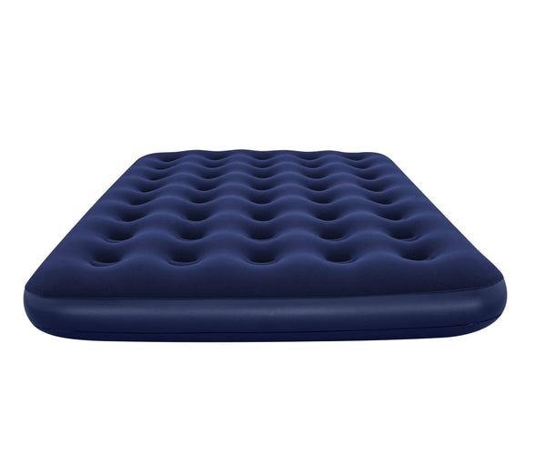 Bestway 67287 -makuualusta, joka on täysikokoinen (191 cm x 137 cm x 22 cm) ja varustettu sisäänrakennetulla ilmapumpulla.