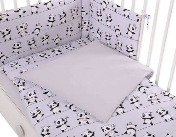 Pussilakanasetti Vauvalle - 120X90cm - Grey Panda