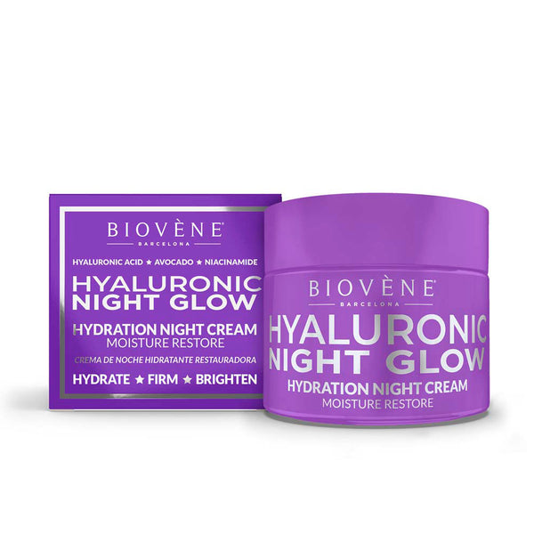 Biovène Hyaluronic night glow kosteutta palauttava yövoide 50 ml | Vuodevaatteet.fi