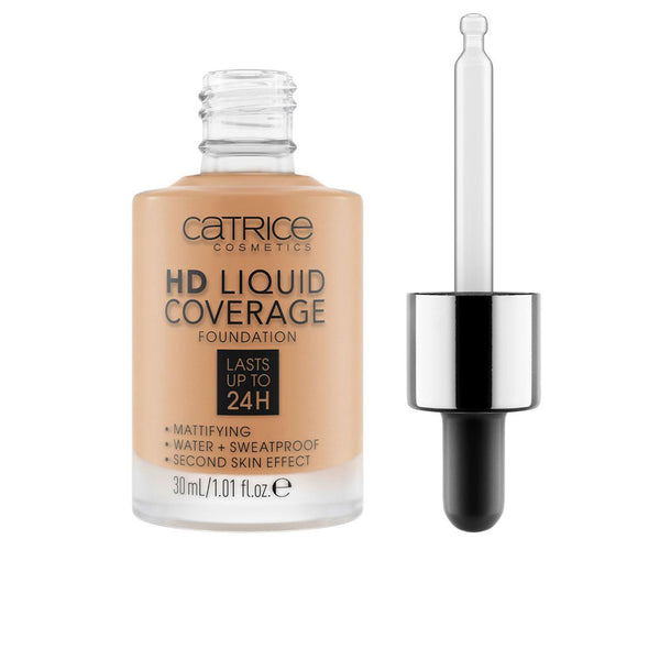 Catrice Hd liquid coverage foundation kestää jopa 24h #046-camel beige 30 ml | Vuodevaatteet.fi