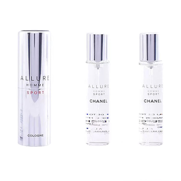 Chanel Allure homme sport cologne matkakokoinen suihke ja kaksi täyttöpakkausta 3 x 20 ml | Vuodevaatteet.fi