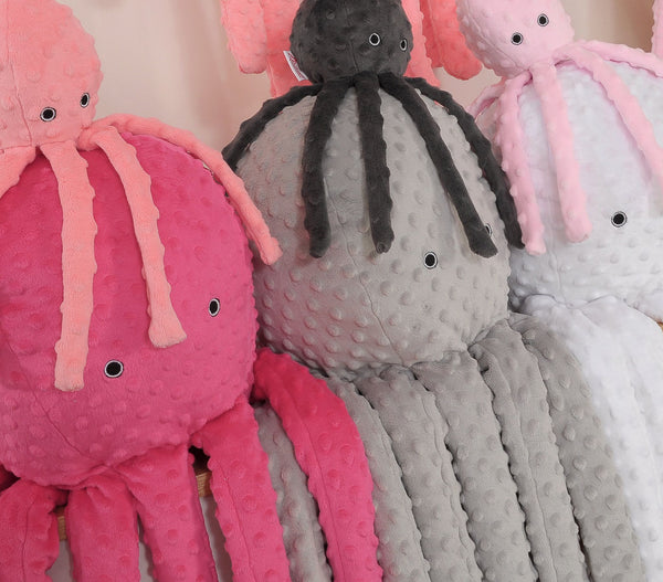 Polka Dot Minky Pehmolelu Mustekala