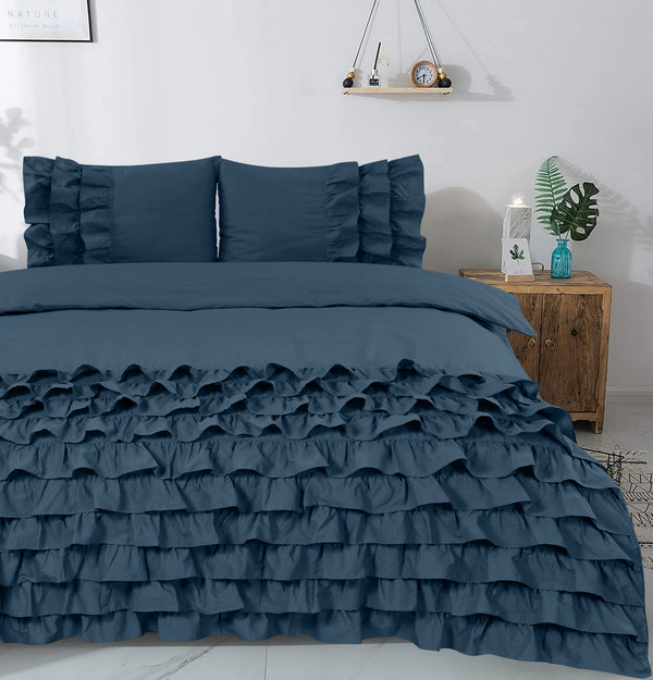 Blauw puuvilla pussilakanasetti Cyprus