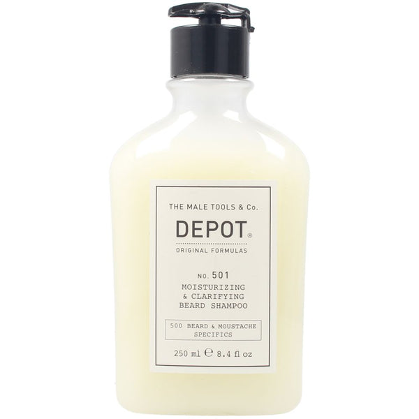 Depot Beard & mustache nº501 kosteuttava & selkeyttävä partashampoo 250 ml | Vuodevaatteet.fi