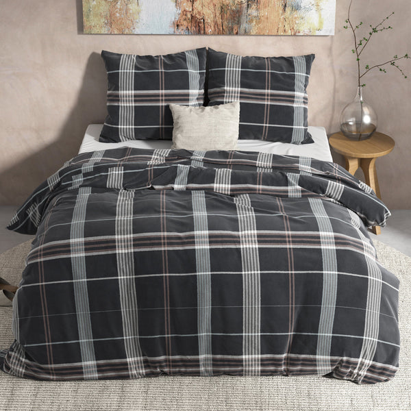 Taupe flanelli pussilakanasetti DH Flanel Bruce