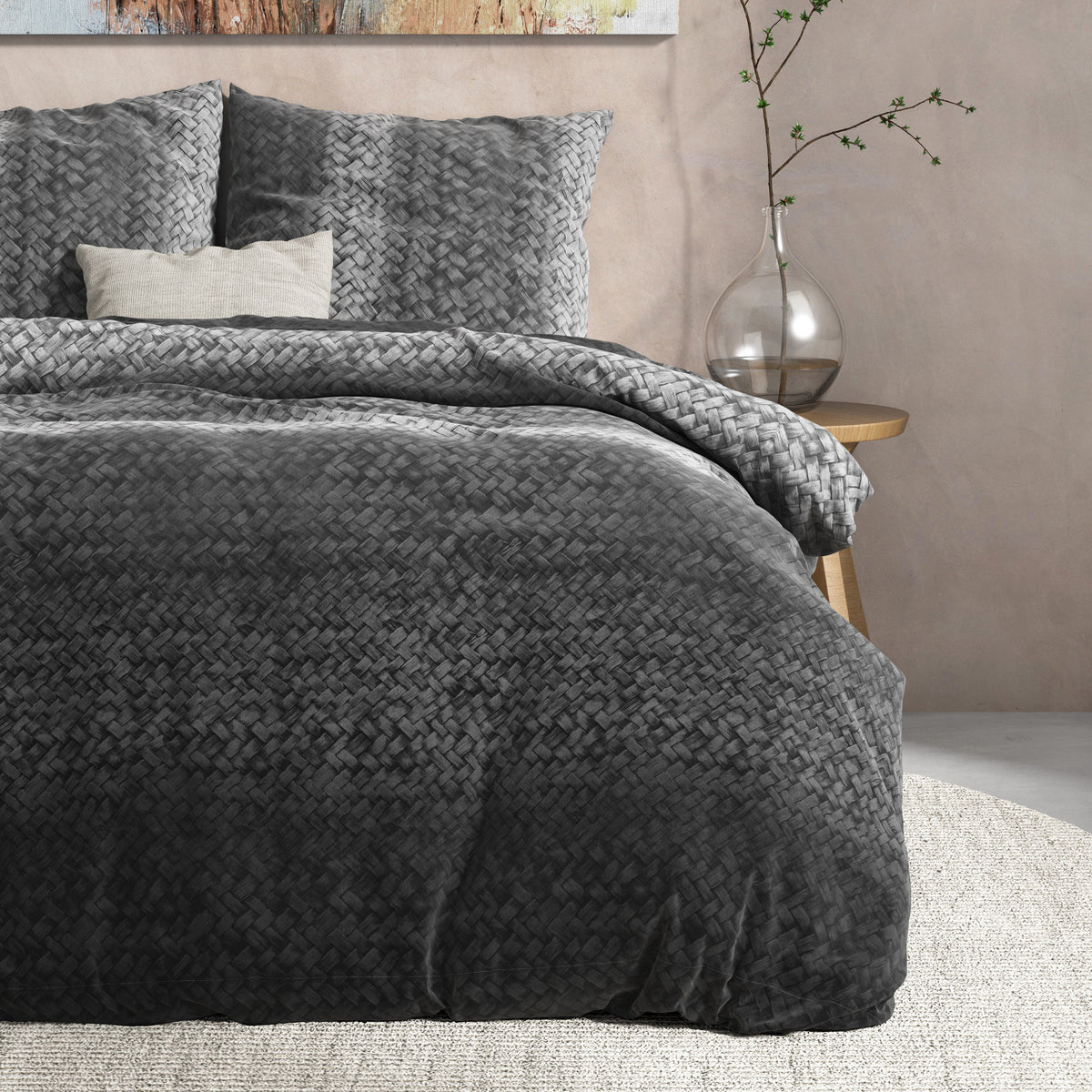 Antrasiitti flanelli pussilakanasetti DH Flanel Gradient Knits