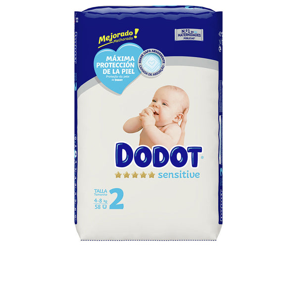 Dodot Sensitive Rn Size 2 Diapers 4-8 Kg 58 U | Vuodevaatteet.fi