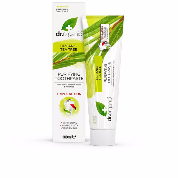 Dr. Organic Bioactive organic tea tree hammastahna 100 ml | Vuodevaatteet.fi
