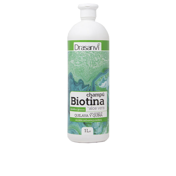 Drasanvi Biotin and aloe vera rasvoittuville hiuksille shampoo 1000 ml | Vuodevaatteet.fi