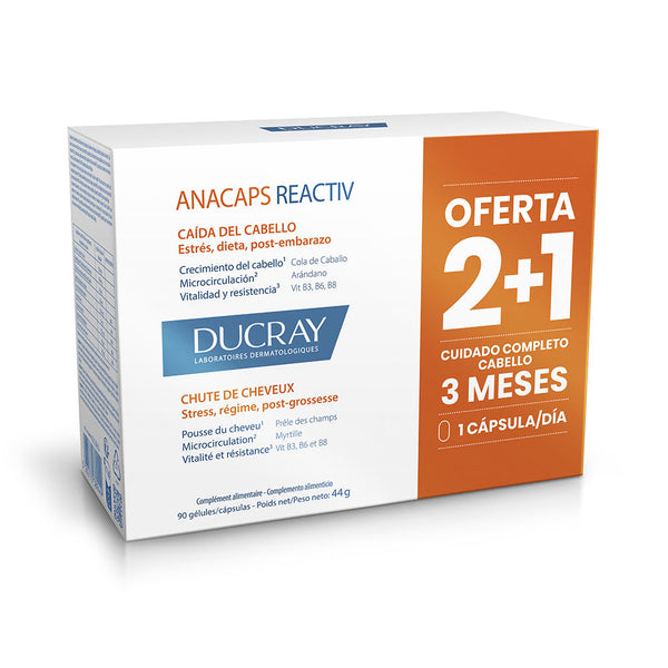 Ducray Anacaps Reactiv Reactive Hair Loss Food Supplement 90 Units | Vuodevaatteet.fi
