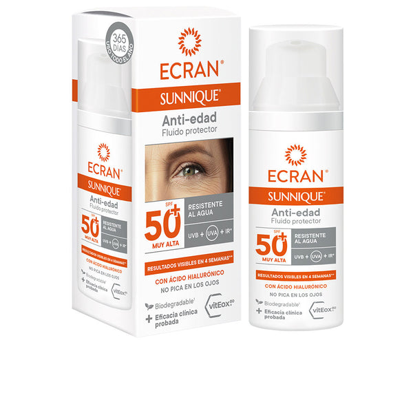 Ecran sunnique anti-aging kasvojen spf50+ 50 ml | Vuodevaatteet.fi
