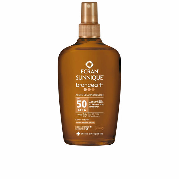 Ecran sunnique broncea+ öljy suihke spf50 200 ml | Vuodevaatteet.fi