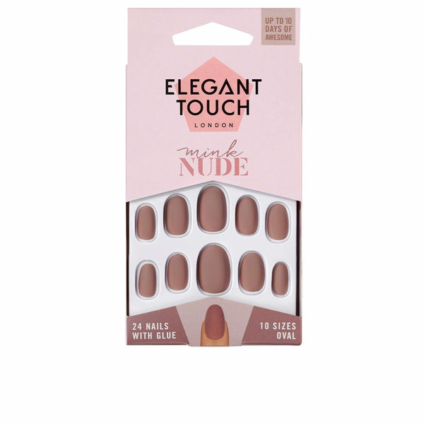 Elegant Touch Polished colour kynnet liimalla, soikea #mink nude | Vuodevaatteet.fi