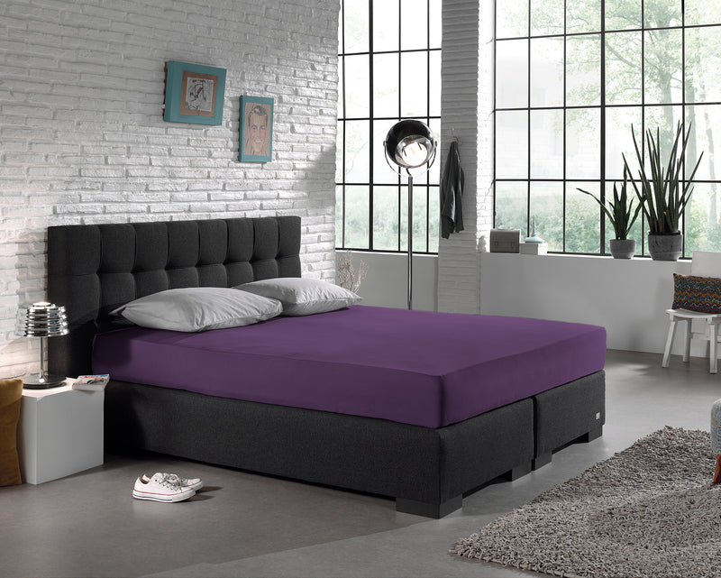Enkel Jersey Muotoonommeltu lakana Violetti - Vuodevaatteet