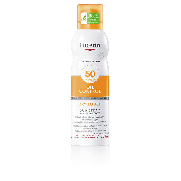 Eucerin Sun sensitive protect suihke läpinäkyvä kuiva kosketus spf50 200 ml | Vuodevaatteet.fi