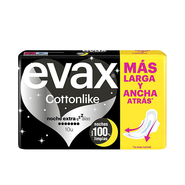 Evax Cottonlike Extra Winged Night Pads 10 Units | Vuodevaatteet.fi