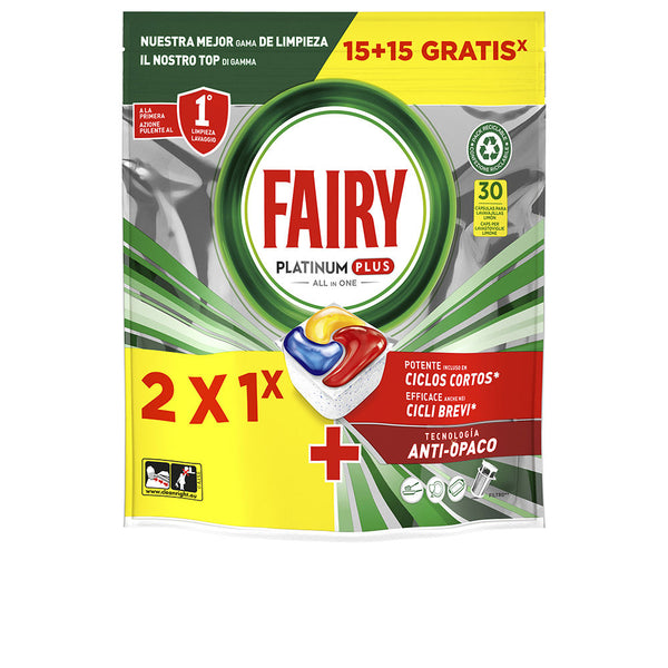 Fairy Platinum Plus Lemon Dishwasher 30 Capsules | Vuodevaatteet.fi