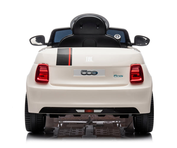 Fiat 500E Valkoinen Lasten sähköauto - Vuodevaatteet.fi