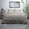 Taupe flanelli pussilakanasetti Flanel Stone Stripe