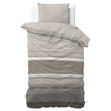 Taupe flanelli pussilakanasetti Flanel Stone Stripe