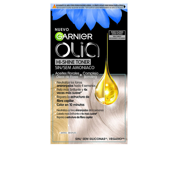Garnier Olia hi shine toner puolipysyvä väriaineen neutraloija #10.01 platinablondi 3 kpl | Vuodevaatteet.fi