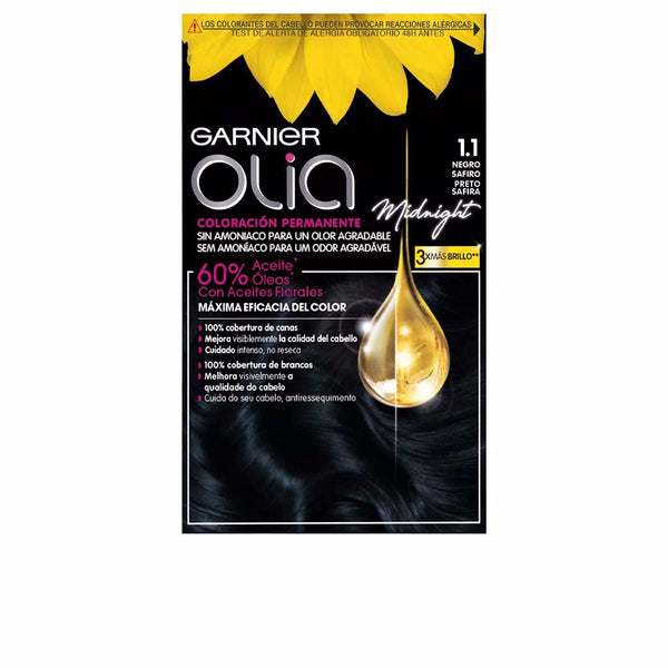 Garnier Olia kestävä värjäys #1,10 black sapphire 4 kpl | Vuodevaatteet.fi
