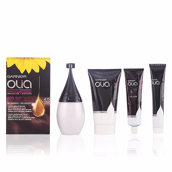 Garnier Olia kestoväri #4,15 suklaa setti | Vuodevaatteet.fi