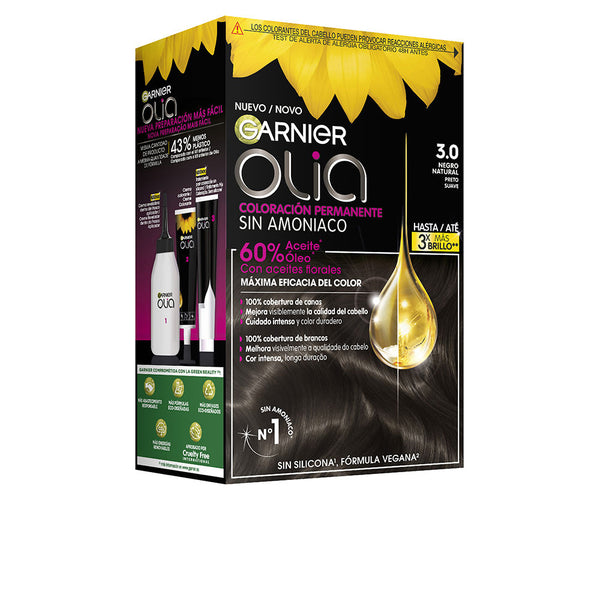 Garnier Olia permanent color #3,0-musta 4 kpl | Vuodevaatteet.fi