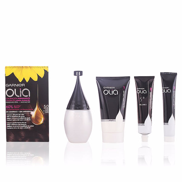 Garnier Olia pysyvä värjäys #5,0 vaalea kastanja set | Vuodevaatteet.fi