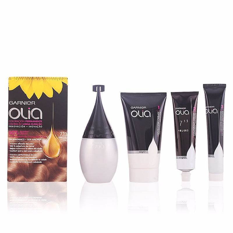 Garnier Olia pysyvä värjäys #7,13 rubio canela set | Vuodevaatteet.fi