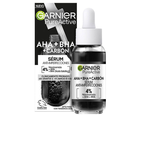 Garnier Pure active aha + bha + carbón seerumi epäpuhtauksia vastaan 30 ml | Vuodevaatteet.fi
