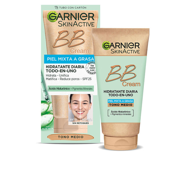 Garnier Skinactive bb cream sekaiholle ja rasvoittuvalle iholle spf25 #medium 50 ml | Vuodevaatteet.fi