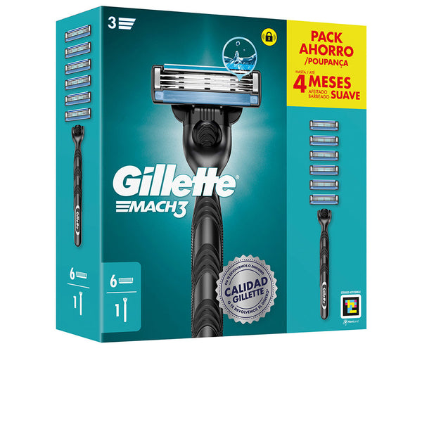 Gillette Mach 3 Machine + 6 Spare Parts | Vuodevaatteet.fi