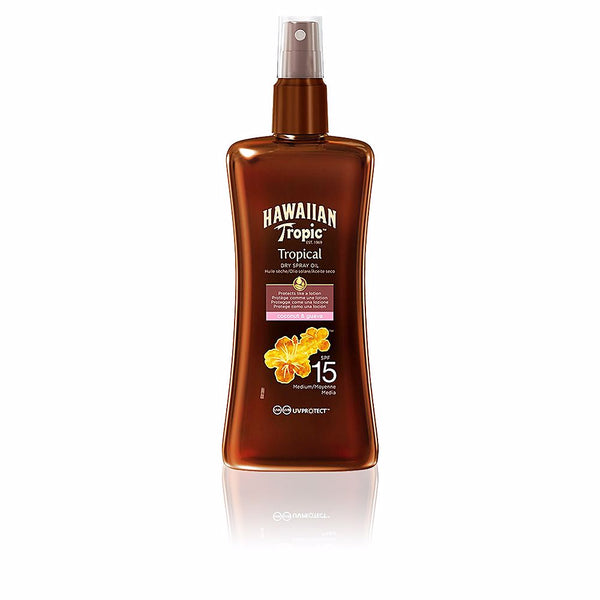 Hawaiian Tropic Coconut & guava kuivaöljy spf15 suihke 200 ml | Vuodevaatteet.fi