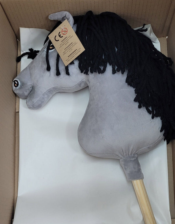 Premium Steckenpferd / Hobby Horse - Graues Pferd 4 A3