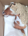 Premium Steckenpferd / Hobby Horse - Tobiano Braunfalbe Beige A3