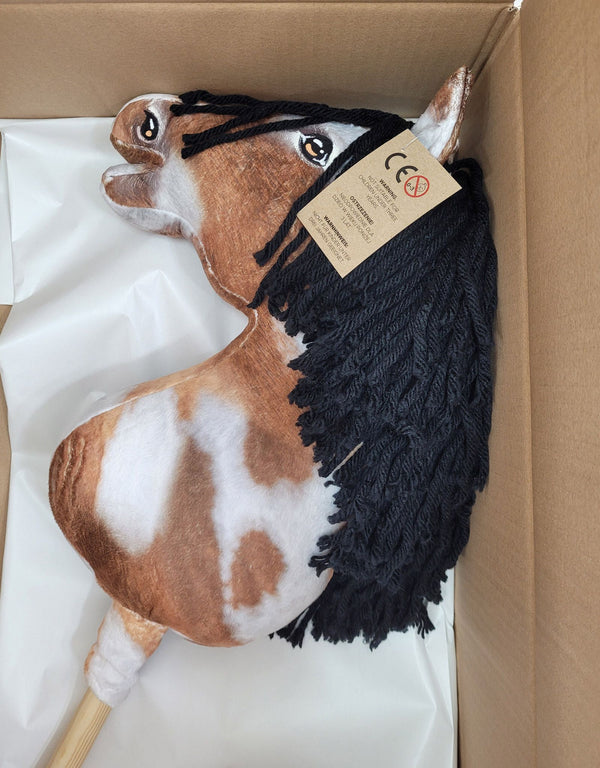 Premium Steckenpferd / Hobby Horse - Tobiano Rappe A3