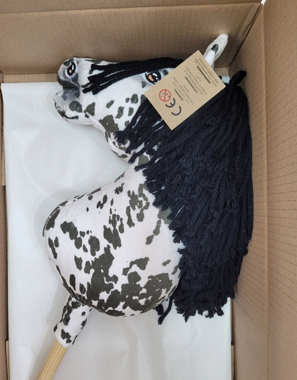 Premium Steckenpferd / Hobby Horse - Leopard mit schwarzem A3