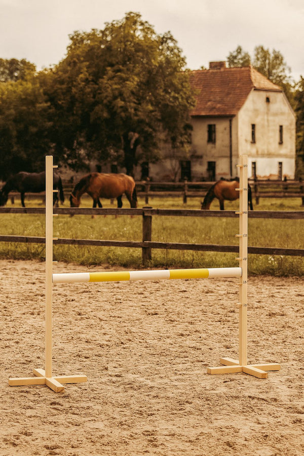 Stangenpferd-Hindernis 120cm - Beam yellow
