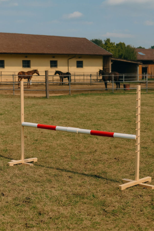 Steckenpferd-Hindernis 160 cm - Stange rot