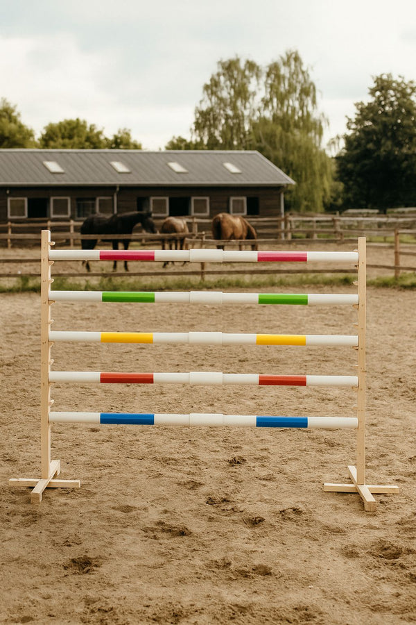 Steckenpferd Hindernis 160cm mit zwei Stangen - Grün und Blau