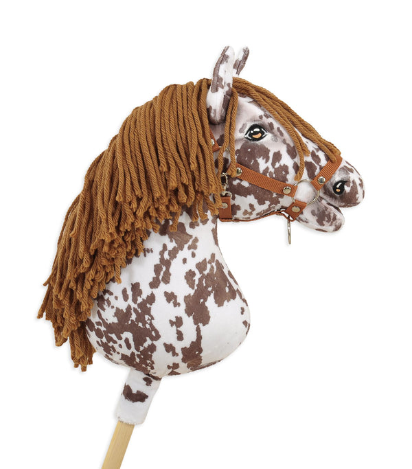 Premium Steckenpferd / Hobby Horse - Brauner Leopard mit braunem A3