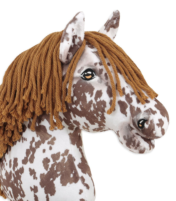 Premium Steckenpferd / Hobby Horse - Brauner Leopard mit braunem A3