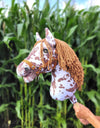 Premium Steckenpferd / Hobby Horse - Brauner Leopard mit braunem A3