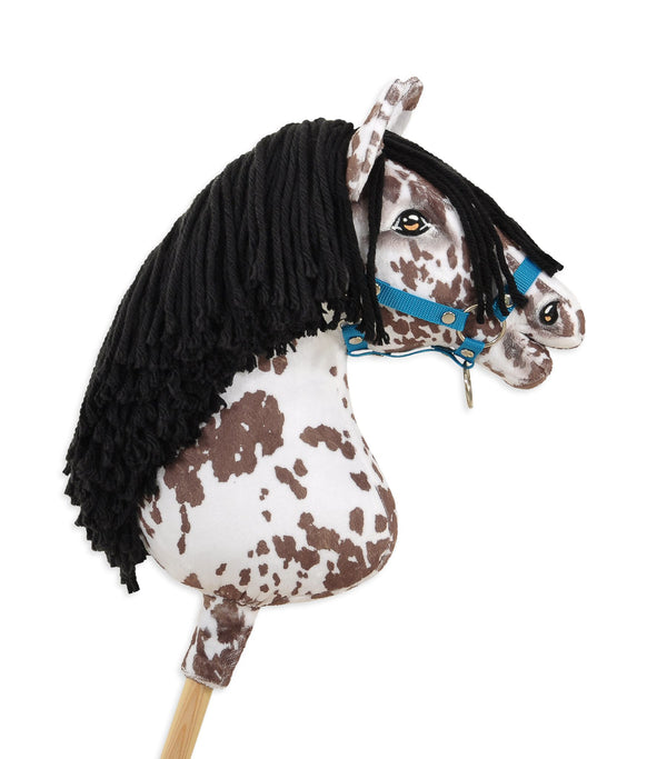 Premium Steckenpferd / Hobby Horse - Brauner Leopard mit Schwarz A3